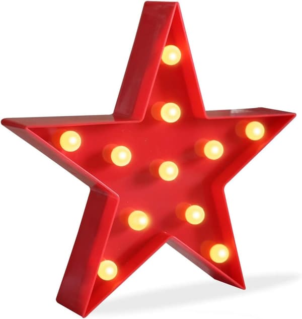 Marquee Lys Stjerneformet LED Plastskilt - Opplyst Marquee Stjerne