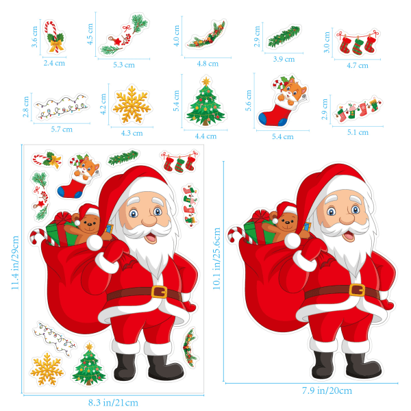 2023 6 ark/ set julklistermärken julfönsterdekoration Renar jul fönsterdekaler, snöflinga julfönsterdekor Avtagbara Återanvändbara julklistermärken