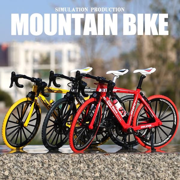 Pakke 1 stk.: 8 legeringssimuleringscykelmodel pendul mini cykel racerlegetøjsmodelsamling (sort)