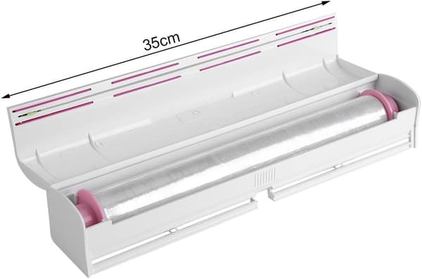 Plastfoliekutter, plastfoliedispenser med kutterfolie