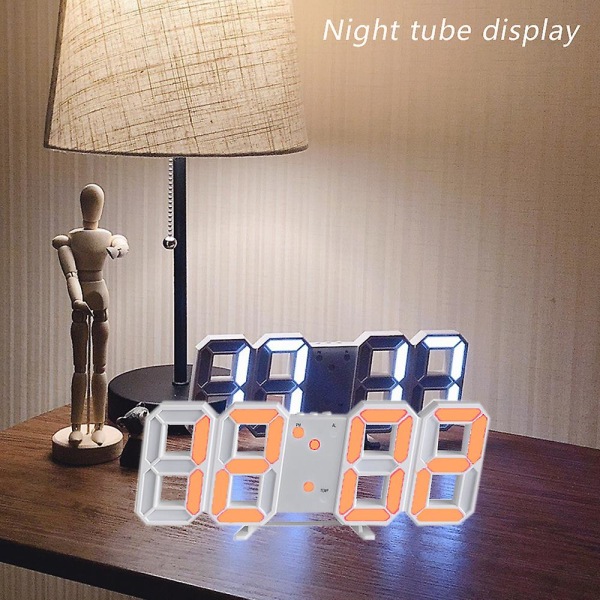 Intelligent 3d digital klocka väckarklocka Orange