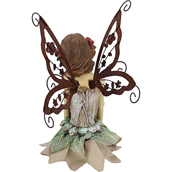 Fannie the Garden Fairy Sittande Staty, 21 cm, Polyresin, Full Color Palette