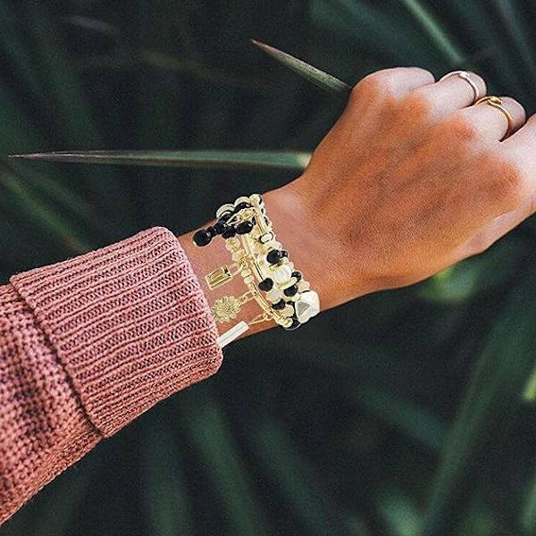 Boho Armbånd til Kvinder Multilayer Stabelbare Glitrende Krystal Perlearmbånd Sæt til Teenagepiger Perlearmbånd Smykkesæt