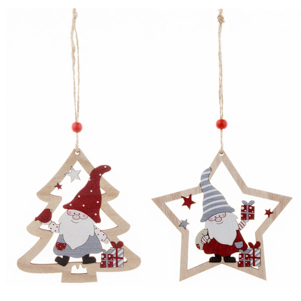 2 Delar Dekorationer Av Noël Pendentifs En Bois Peints Ajourés Noël Vieux étoile Arbre Noël