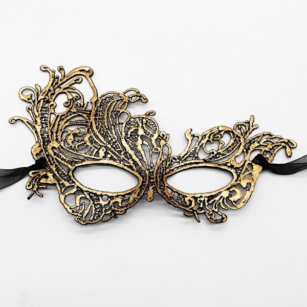 Naamiaisnaamio - Venetsialainen naamio naisille, kaunis ja elegantti pitsinaamio Halloweeniin, Mardi Grasiin, juhliin, kulta+hopea+musta