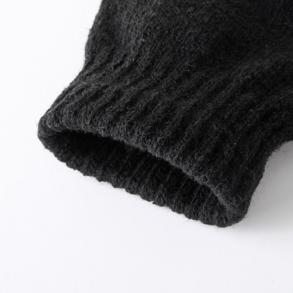 2 par nya halvfingervarma handskar i ren svart ull för höst och vinter för mäns fingerlösa halvskurna arbetshandskar för kvinnor