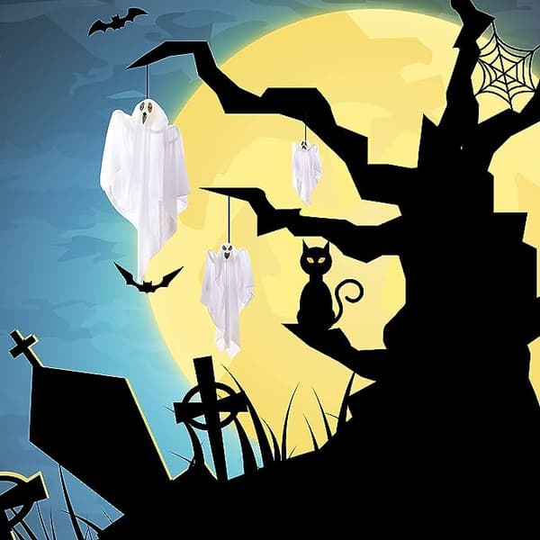 4 stk Halloween Gavepose Ikke-vevd Bærepose Godteripose Gresskarpose Gave