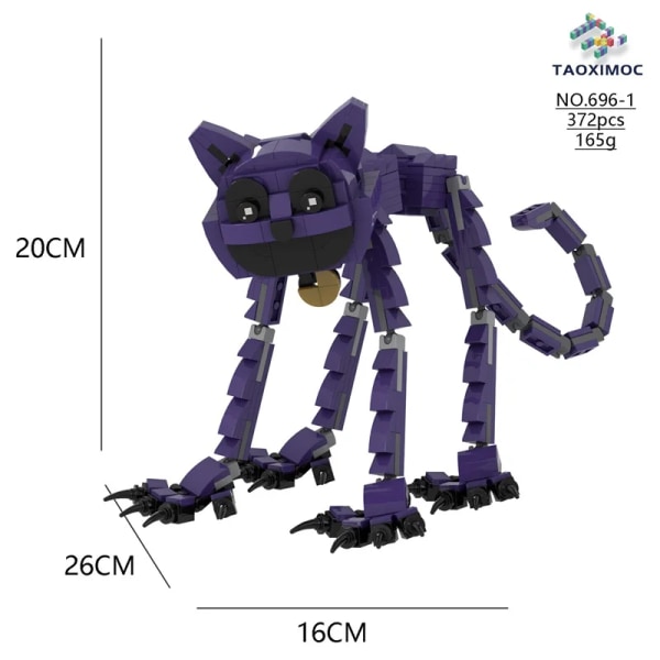 Nya Smiling Critters Byggklossar Smiling Critters Dogday And Catnap Block Set Cat Nap Dog Day Catnat Figur Födelsedagspresent Large Purple Cat