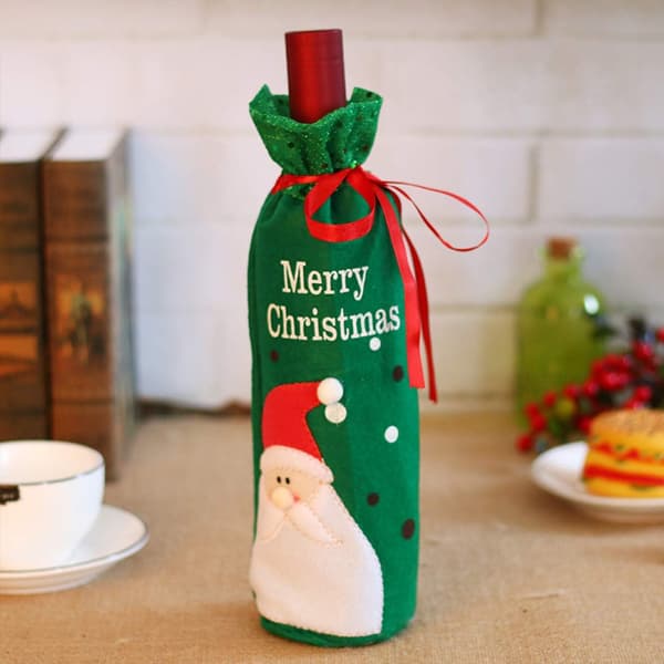 6 st Jul Vinflaskor Omslag - Tomte Snögubbe Tröja Vin