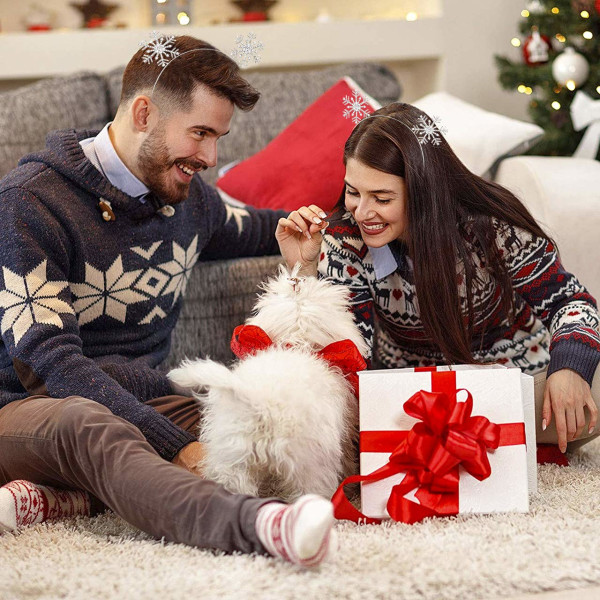 2 Julehårbøjler Xmas Rhinestone Snefnug Hårbånd Krystal Glædelig Jul Krone Hårbøjle Rensdyr Gevir Tiara Hovedbeklædning Julefrokost Dekoration