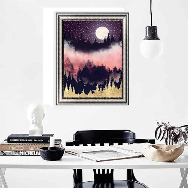 Timanttitaidesetti, abstrakti timanttimaalaussarja aikuisille, pyöreä timanttimaalauslahja, seinäkoriste (30x40 cm)