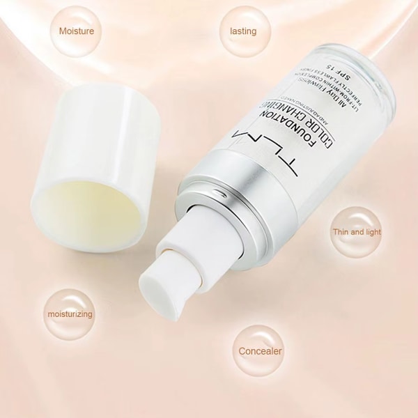 1-3 kpl Väriä Vaihtava Meikkivoidepohja, Pitkäkestoinen Kosteuttava vaaleanpunainen iho 30ml 2pcs