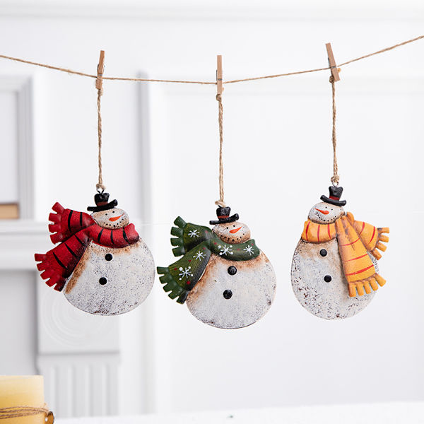 Julgransdekoration Järnkonst Snowman halsdukar Juldekoration butik dekorativa ornament butik layout 10*9,5cm