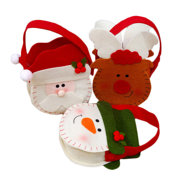 3 delar dekorationer de Noël sac de transport non tissé sac cadeau nouveau sac cadeau de Noël sac de bonbons pour enfants sac de pomme