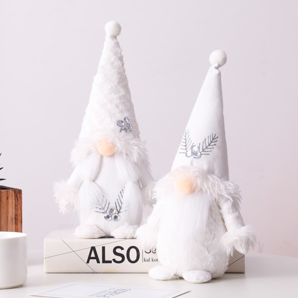 2 Juledekorasjoner Plysj Gnome Dukke Ornament Jule Ansiktsløs Dukke
