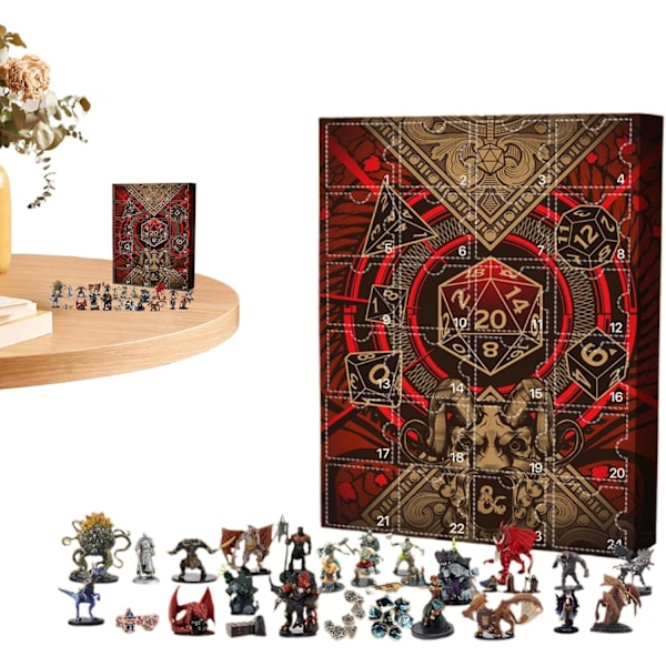 D.N.D Advent Calendar 2024, Dungeons Dragons Advent Calendar, D.N.D Miniatures, D.N.D Figures 24 Days Christmas Countdown Calendar för barn och vuxna