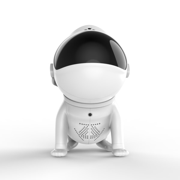 Projektor med 360° justerbar design, 10 fargemoduser, Bluetooth-musikkhøyttaler, 8 hvite lyder og timer, Astronautlys-projektor for barn og voksne (Hvit)