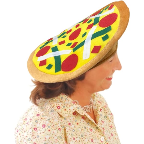 Sjov Pizza Hat, 1 stk., sjove Halloween kostumetilbehør, pizza