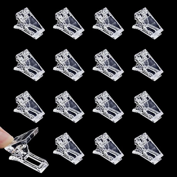 15 st Nagelklämma: Nagelspetsklämma för snabbbyggnad Polygelspikformer Nagelklämmor Kit för polygel Finger Nail Extension UV LED Builder Clamps Manikyr