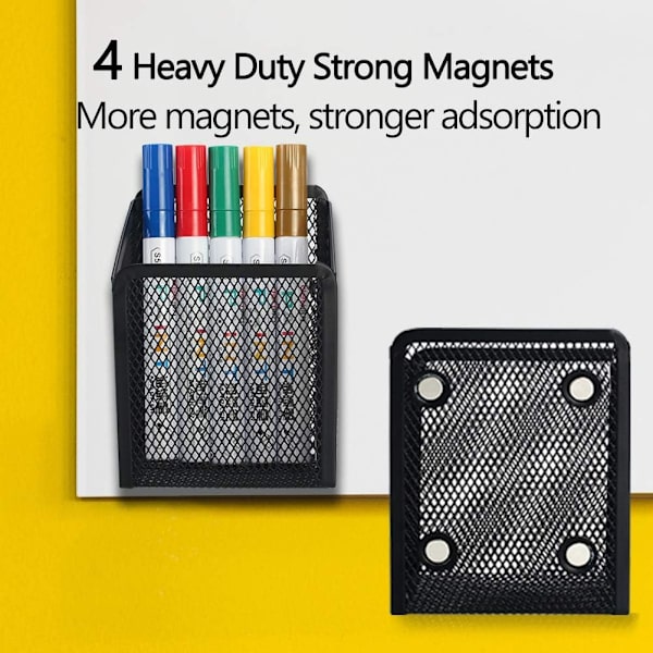 Magnetisk pennhållare - extra starka magneter mesh Perfekt för tillbehör till whiteboard, kylskåp och skåp