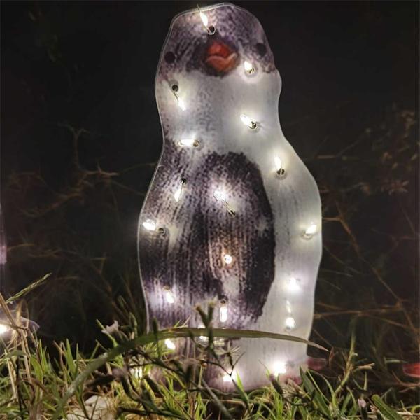 3 st Julpingvin Akryl 50 LED-lampor Lysande Utomhusfigur Dekoration (Liten)