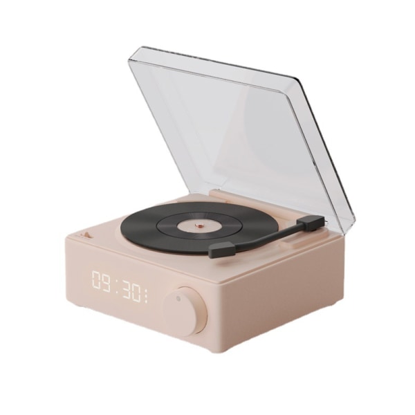 X11 Vekkerklokke Høyttaler Multifunksjonell Atomic Vinyl Bluetooth Høyttaler Telefon Datamaskin Skrivebord Liten Høyttaler (1 Pakke, Rosa)