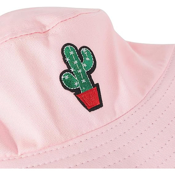 Bucket Hat Bomull Sommar Fisherman Hat för kvinnor män，（kaktus-rosa）