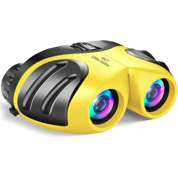 Kikare 8x21 hopfällbar mini bärbar power HD Night Vision barnkikare (1 bit gul)