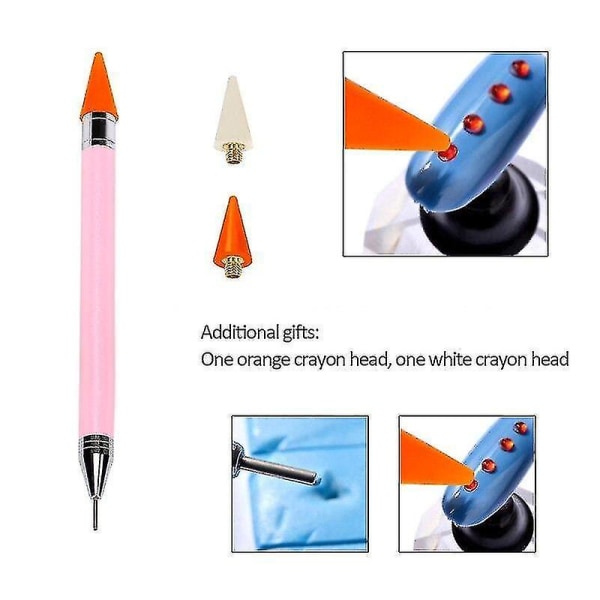 1 st Dual Ended Dotting Pen Box Case Förpackning Dekoration Manikyr Tools Kit|dotting Tools (rosa)