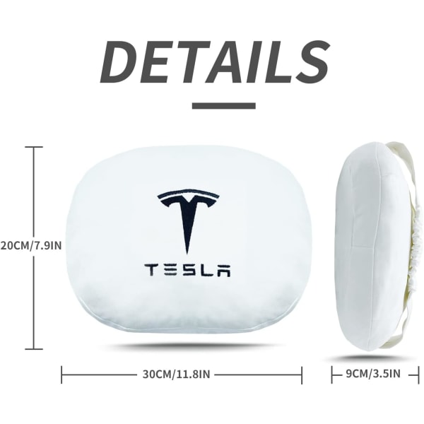 Tesla-kudde för Model 3/Y/S/X,Tesla Model 3-tillbehör,Tesla Model Y-tillbehör,Mjuk Memory Car Nackkudde, Anpassad Bil Nackstödskudde, Nackkudde