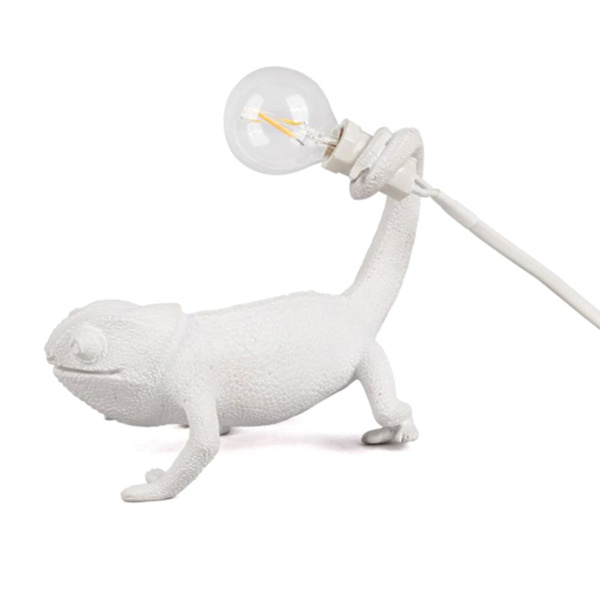 Kameleonlampe Soverom Resin Kameleon Bordlampe Nattbordslys W