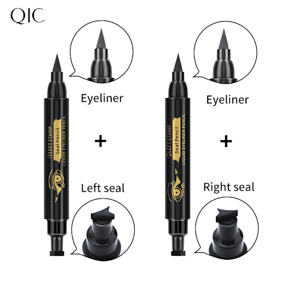 Musta nestemäinen eyeliner, 2 kpl nestemäistä eyelineriä, vedenpitävä, pitkäkestoinen ja tahriintumaton eyeliner-setti