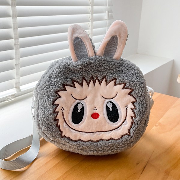 Labubu Cute Crossbody Labubu Cartoon axelväska myntväska barn kvinnlig plyschväska, barngåva grizzly