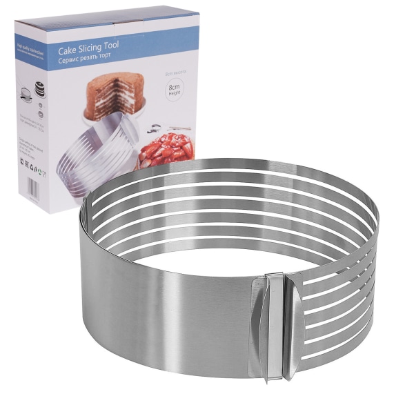 Ring Cutter Layer Cake Slicer, Justerbar Ring 7 Layer Mousse, för att enkelt skära tårtbottna