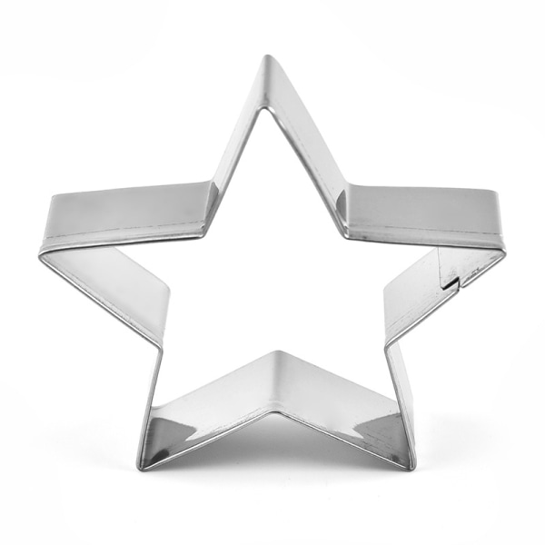Star Cookie Cutter Set-5 st Rostfritt stål Femuddiga molds Fondantkaka Cookie Cutter Set Bakverksform-för 3d julgran