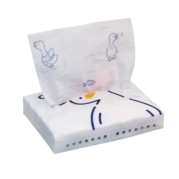 Tecknad utskrift pappershanddukar 24 förpackningar toalettpapper liten påse portabel mini näsduk papper ankunge servetter (slumpmässigt mönster)