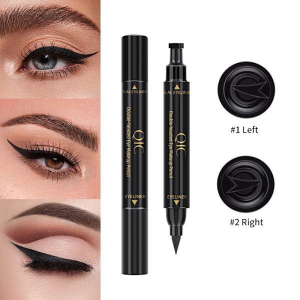 Musta nestemäinen eyeliner, 2 kpl nestemäistä eyelineriä, vedenpitävä, pitkäkestoinen ja tahriintumaton eyeliner-setti