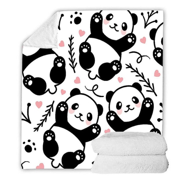 Panda slängfilt Panda plysch sherpa fleece filt Panda presenter till flickor Mjuka varma luddiga pandor fyllda djurfiltar för barn eller vuxna