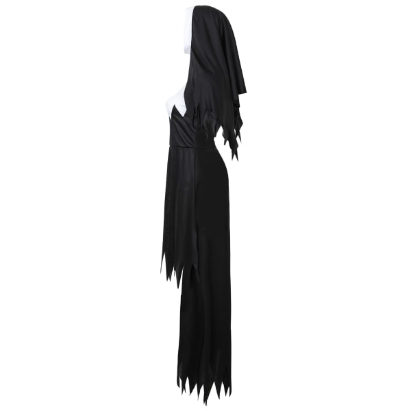 Halloween Zombie Nunna Kostym Vuxen Maskerad Vampyr Evil Party Uniform Cosplay Skräck Nunna（L） L