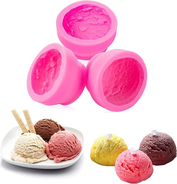 3D Is Kugleformforme, 3 stk. Silikone Kageform Dejform Sæbe Lysform Ler Aromaterapi Gipsform, Til Bryllupskage Chokolade Dessert Pu