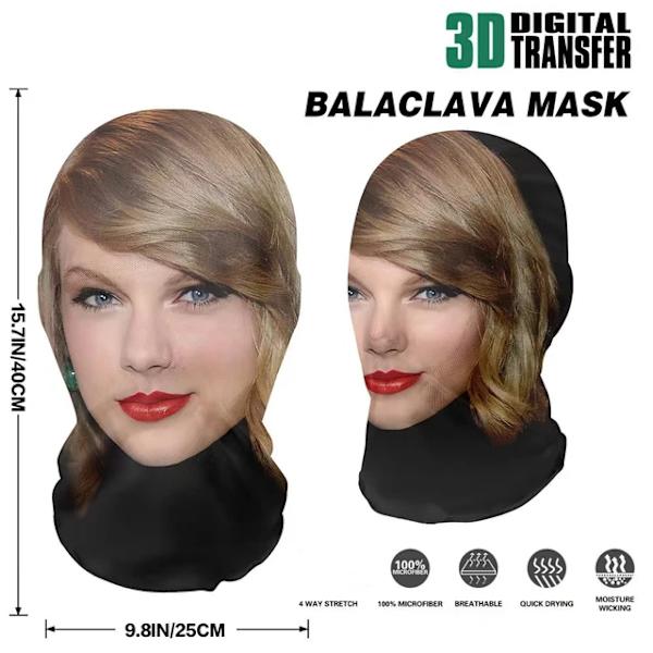 Taylor Swift Cosplay Maske med 3D-print, Menneskeansigt Cosplay Halloween Parodi Party Crossdressing Hovedbeklædning 4