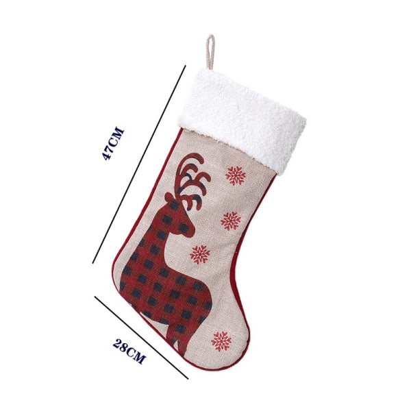 Julstrumpa presentpåse Älg Julstrumpa Julklapp Julhänge Svart Red Deer Socks