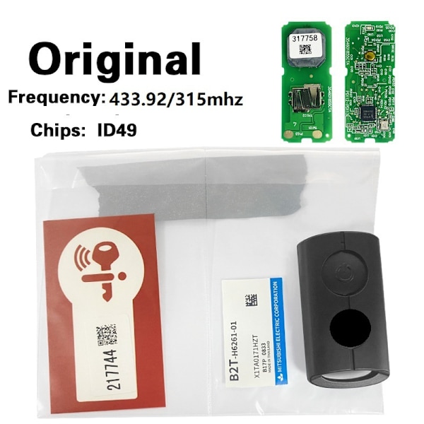 H6261-01 Smart fjärrnyckel för motorcykel till NVX155 NMAX155 ID49 Chip Keyless Tool med skal