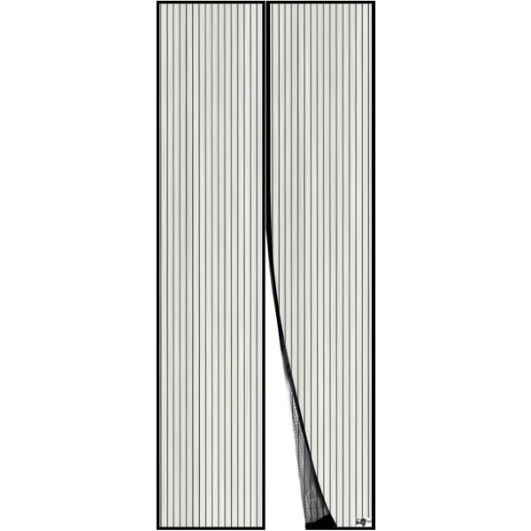 Magnetiskt myggnät för dörr, mesh , magnetisk tätning från topp till botten med självstängande, håller frisk luft inuti (80x200 cm, svart)