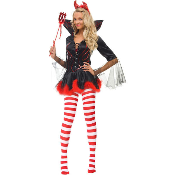 Kvinnor Flerfärgade randiga strumpbyxor Strumpor Jul Halloween Cosplay Strumpbyxor Red-White