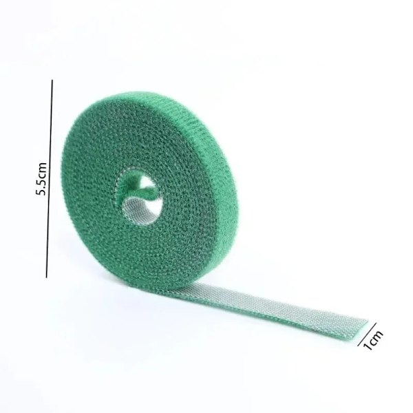 50m Självhäftande Nylon Buntband Grön Justerbar Konstruktion Loop Support Trädgårdsgarn Återanvändbart Fästelement