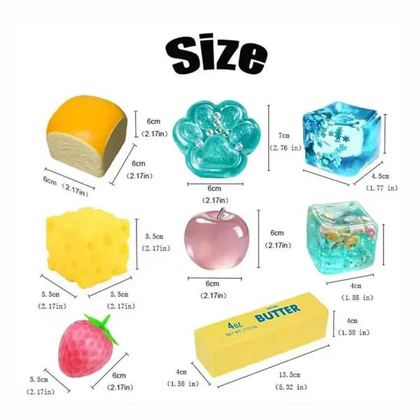 Ny 8 st/låda Maltosfylld Squishy Leksak, Långsamt Stigande Stresslindrande Sensorisk Fidget Dekompression Blind Box Present