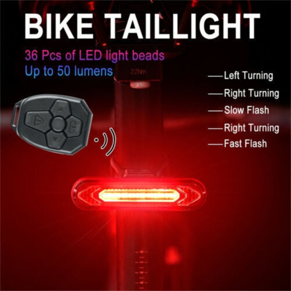 Cykelbakljus LED trådlös fjärrkontroll styrljus Mountainbike fjärrkontroll varningsljus Cykelbakljus