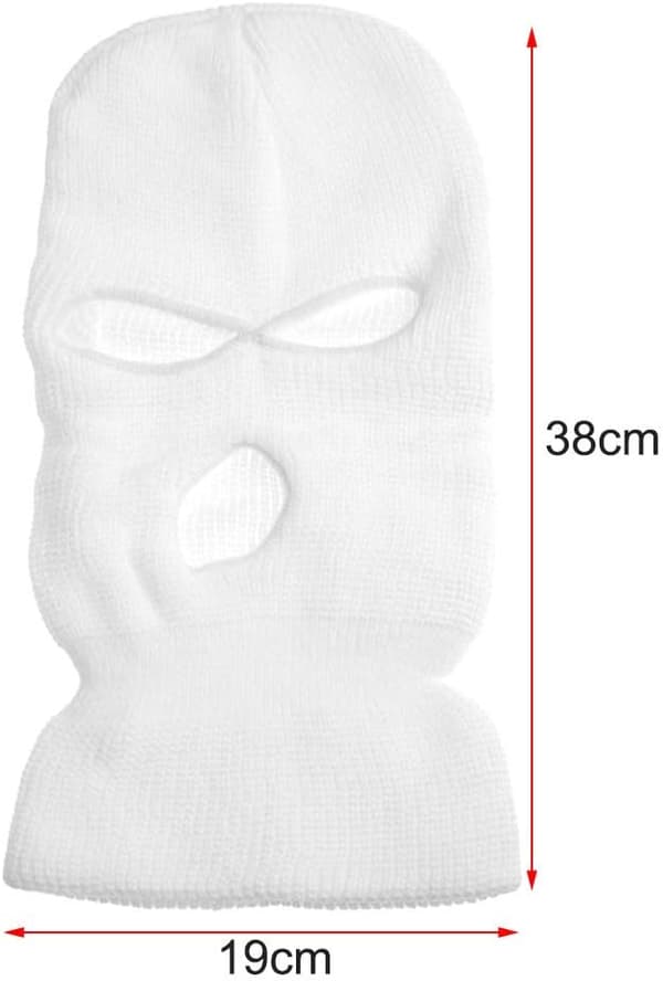 Balaklava akryl med 3 hull