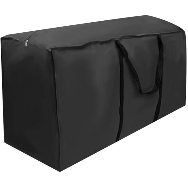 Oppbevaringspose for møbler, svart 210D Oxford, støvtett oppbevaringspose for puter til uteplass, verandapose med liten bæreveske for møbeltrekk, 116x47x51cm